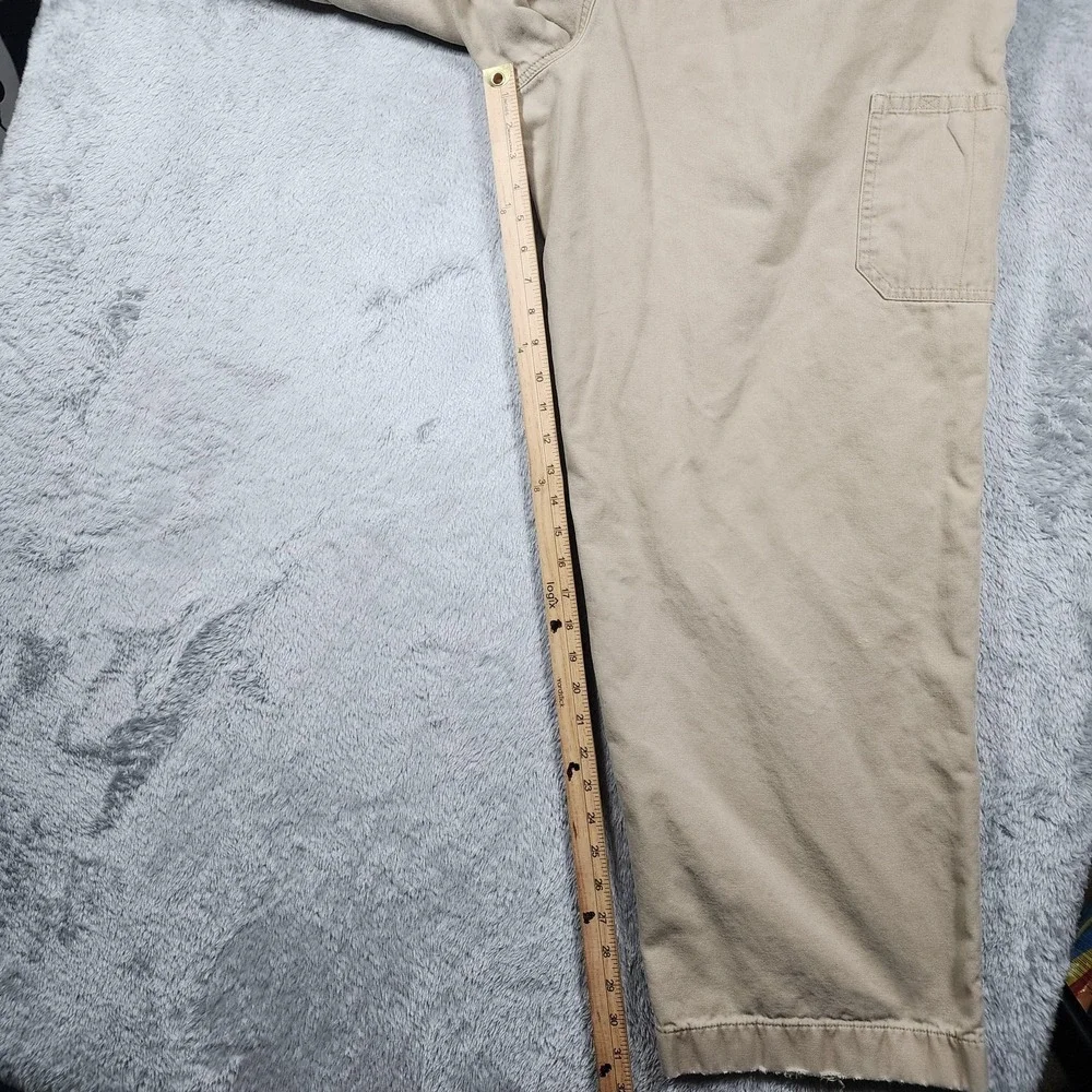 VINTAGE LL Bean Pants Mens 42x34 (Fits 38x32) Beige Flannel‎ Lined Chino Winter